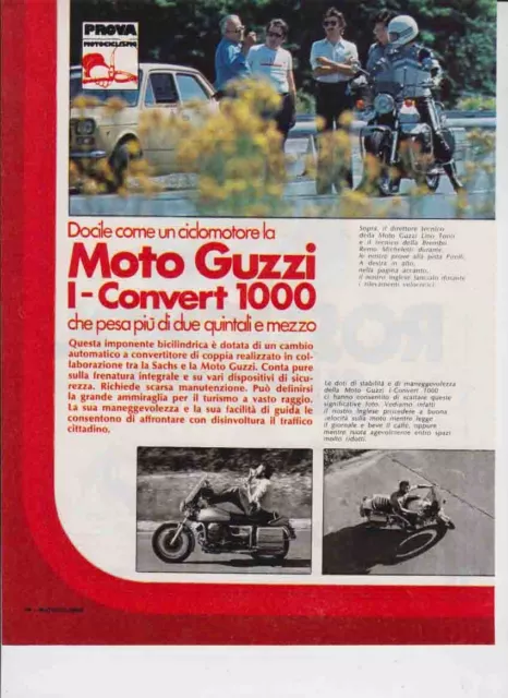 advertising Pubblicità MOTO GUZZI I CONVERT  1000'75-MAXIMOTO MOTOITALIANE EPOCA