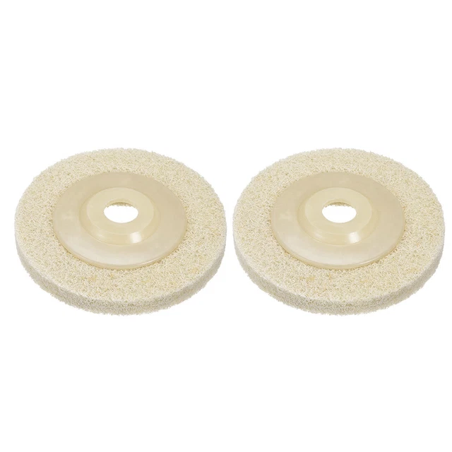 4 Inch Polishing Wheel Buffing Pad Felt Disc for 100 Angle Grinders White 2pcs