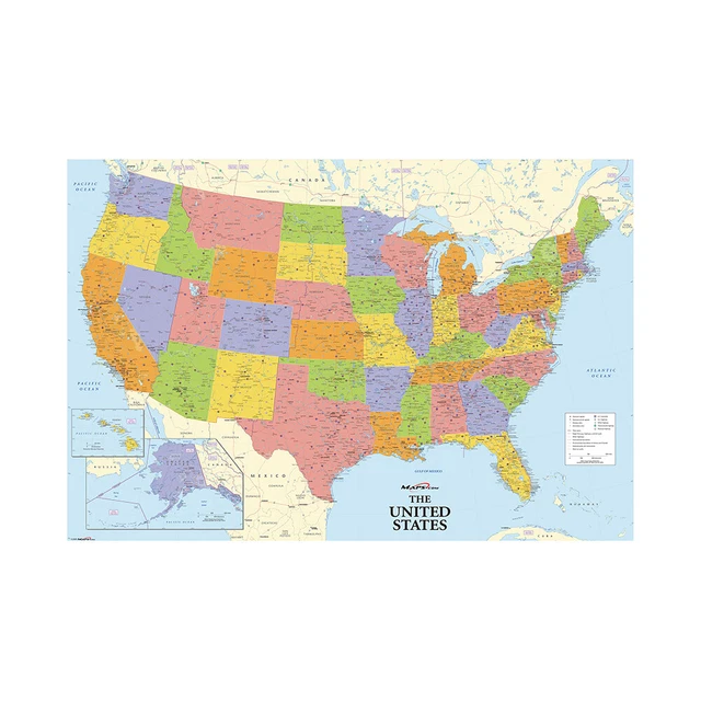 MAP OF THE United States America Large Poster Print Size 59*39in Wall
