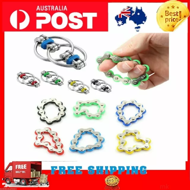 Fidget Bike Chain Ring Finger Spinner Stress Relief for ADHD Autism Sensory Toys