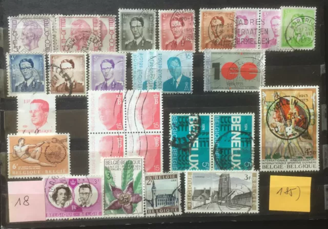 185) Briefmarken Belgien – Doubletten Lot mit  alten gestempelt