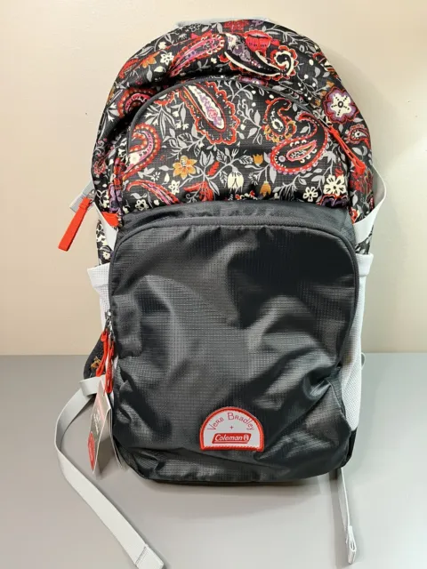 NWT Vera Bradley Coleman 22L Hydration Hiking Daypack Eden Paisley Gray Backpack