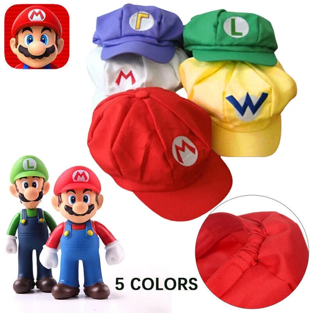 SUPER MARIO BROS Hat Prop Luigi Wario Waluigi Embroidered Newsboy