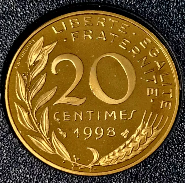 Rare FDC 20 Centimes 1998 Col 3 Plis Marianne BE Coffret Belle épreuve