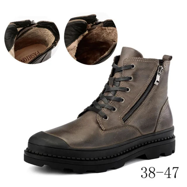 MEN'S FASHION MOTORCYCLE Boots Outdoor Waterproof High Top Leather ...