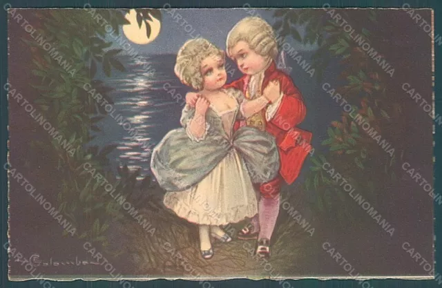 Artist Signed Colombo E. Children Venetian Paper Moon serie 2036 postcard HR2705