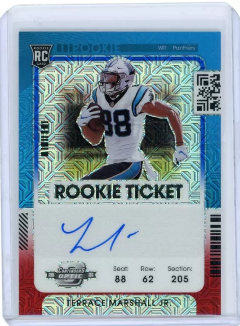 2021 Panini Contenders Optic Red/White/Blue Mojo Auto Terrace Marshall Jr. /13