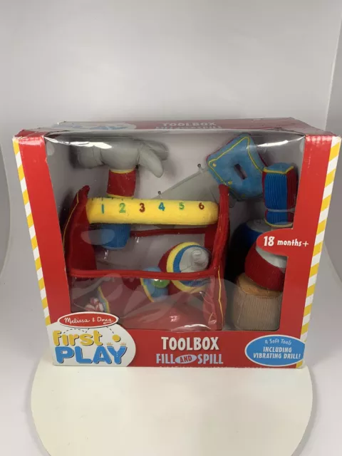 Melissa and Doug Toolbox Fill and Spill Plush Tool Set Builders Pretend Play