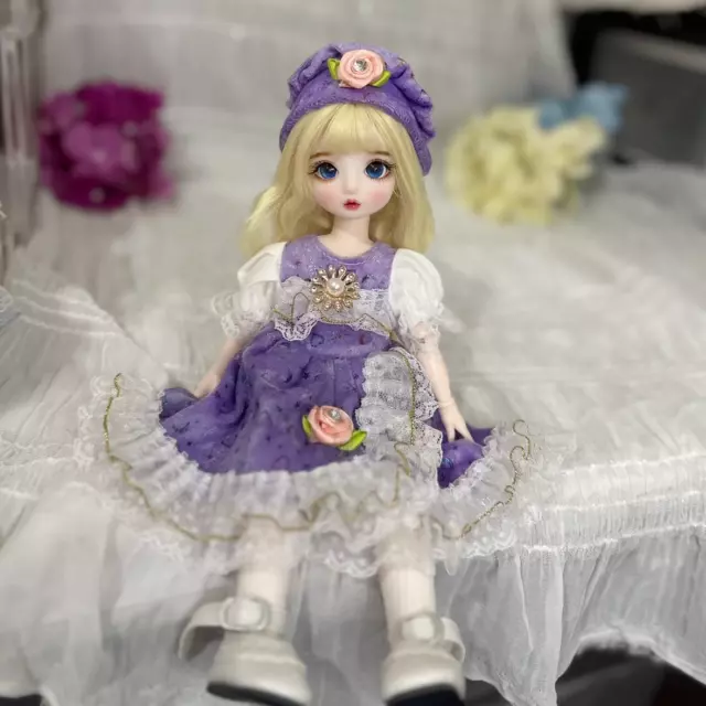 Pretty Girl 1/6 BJD Doll Ball Jointed Kids Gift Full Set Toys Eyes Dress Makeup