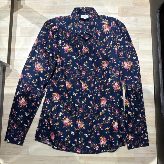 Camisa floral de calce ajustado para hombre Next talla mediana