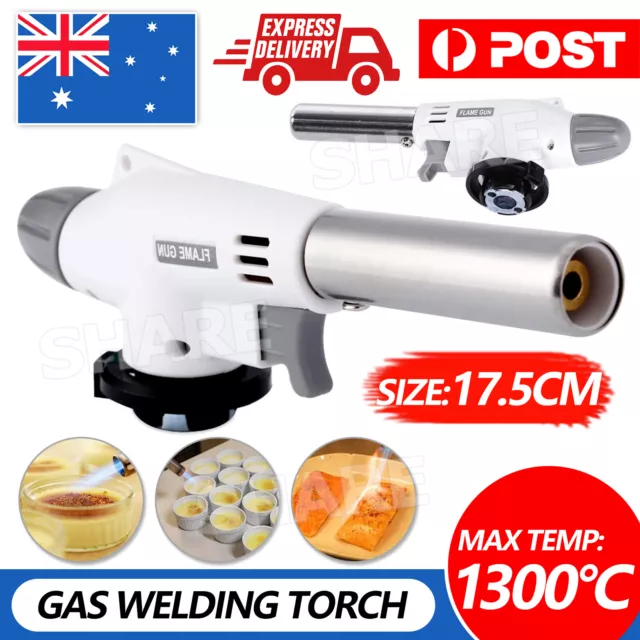 Gas Welding Torch Flame Jet Gun Butane Blow Soldering Burner Lighter Solder AU