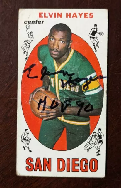 Elvin Hayes 1969 Topps autographed card auto autograph HOF