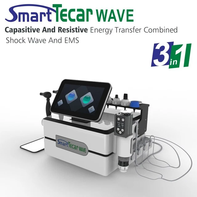 Smartwave Machine PROFESSIONAL 3IN1 SMART Tecar Wave ED Shockwave Therapy Machine For ...