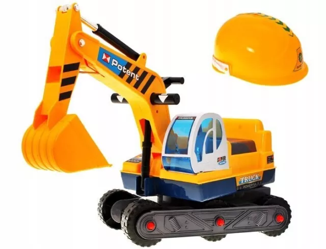 Sitzbagger Digger Kinderbagger Rutscher Bagger Rutschauto Sandbagger + Helm NEU