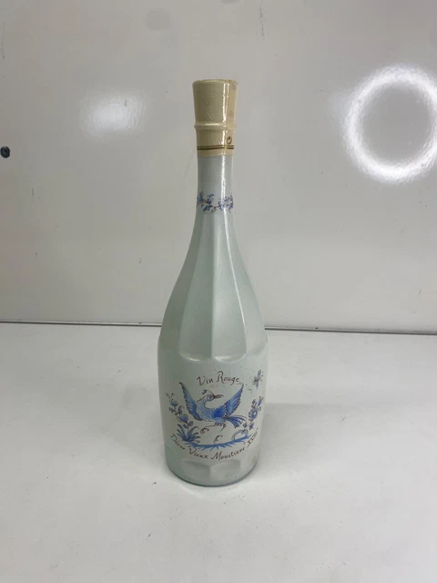 Petite Bouteille Décorative En Verre Avec Ornement En étain - Motif 2 Oiseaux Sur Branche