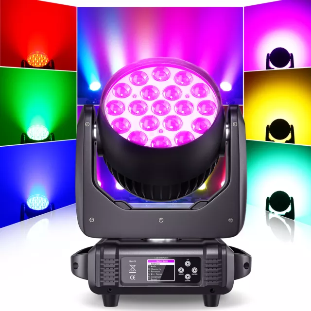 LED 19x15W 4in1 Zoom Moving Head Stage Licht RGBW Scheinwerfer DMX DJ Licht Show