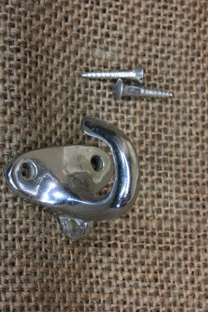 Old Lavatory Razor Strop Hook Towel Hanger For Drain Plug Nickel Brass Vintage 2