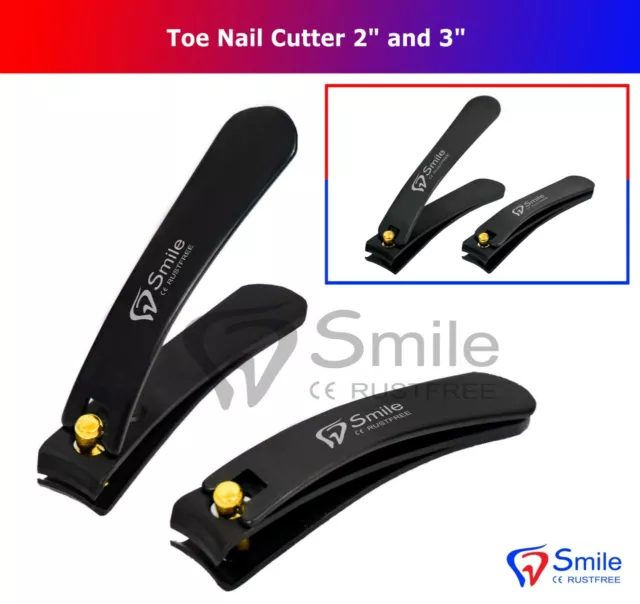 Black Professional Toe Nail Cutter Clipper Chiropody Heavy Duty - Thick Nails