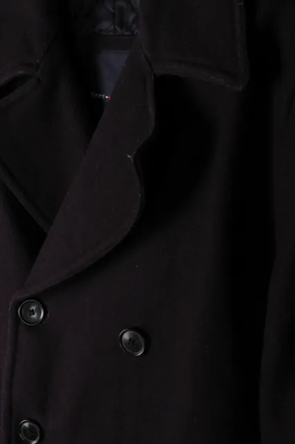 Cappotto originale Tommy Hilfiger lana pesante blu scuro giacca uomo taglia XL 3