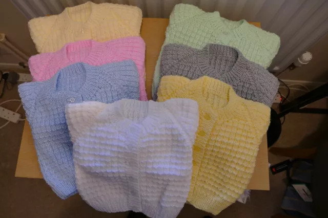 hand knitted baby cardigans 0-3 months