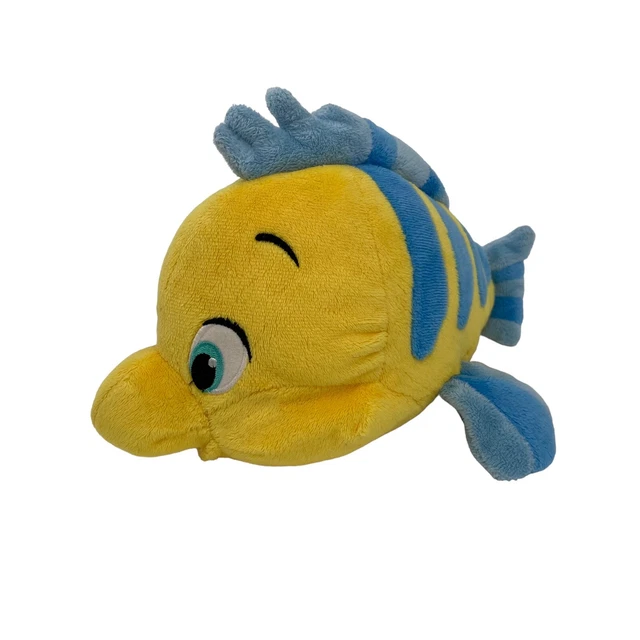 DISNEY STORE LITTLE Mermaid Flounder Ariel's Fish Stuffed Plush Toy 10