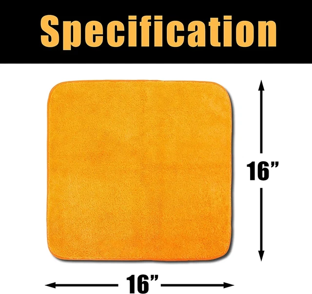 BIG RED Torin Microfiber Cloth Cleaning Towels: 16" L x 16" W, Orange, 12 Pack
