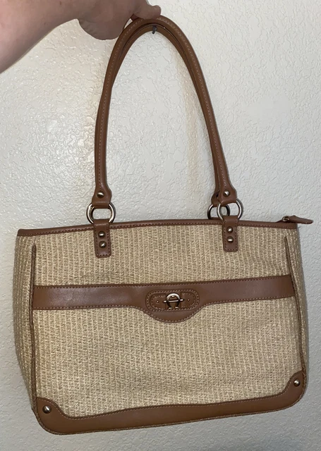 VINTAGE ETIENNE AIGNER est. 1949 WOVEN STRAW MEDIUM SIZE PURSE