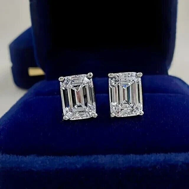 2.00CT Pear Cut Lab Created Diamond Women's Stud Earrings 14K White Gold Plated