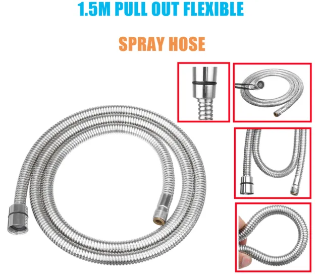 1.5M Replacement of Pull Out Flexible Spray Hose Home Kitchen For Basin Bath Tap