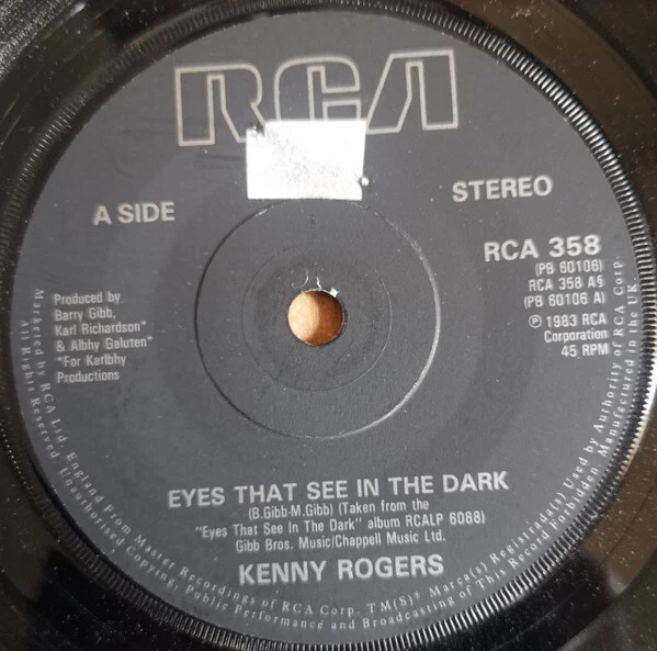 KENNY ROGERS Eyes That See In The Dark Disque vinyle d'occasion 7