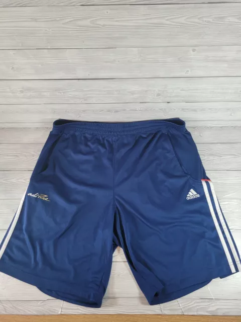 Vintage Adidas Adipure Climalite Dark Blue Stripe Shorts Size Large