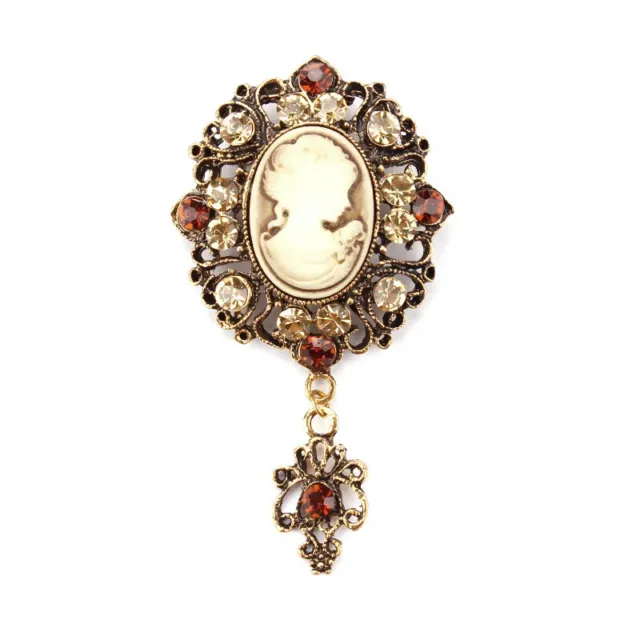 Elegant Style Vintage Victorian Queen's Cameo Antique Wedding Beauty Brooch Pin