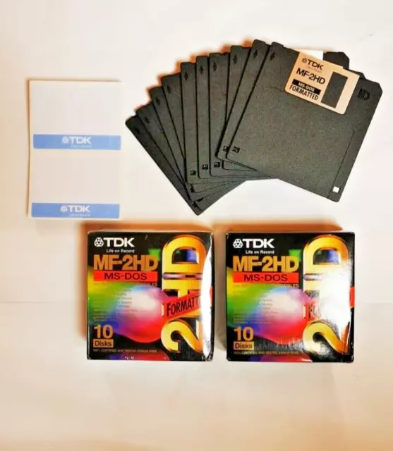 50 x TDK Disketten 1,44MB MF2HD neu, mit Label MS-DOS formatiert eingeschweißt 2