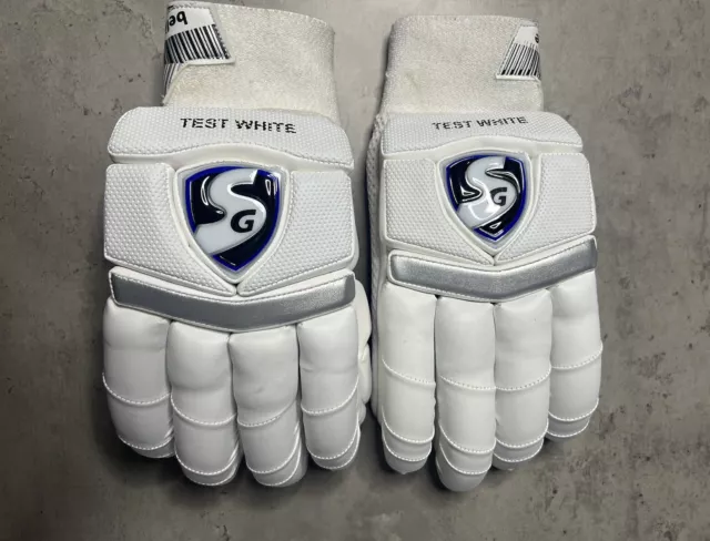 SG TEST WHITE premium cricket batting gloves Adult Size Men’s Size Right Hand RH