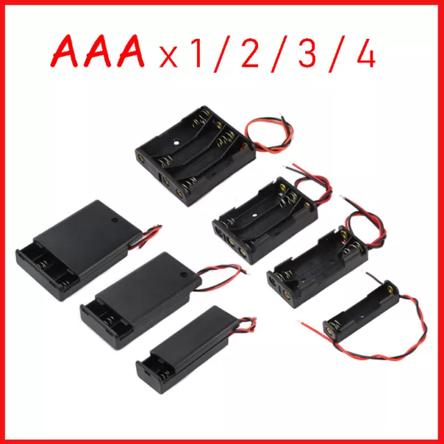 Batteriehalter 1, 2, 3, 4 Mignon AAA Batterien mit 15cm Leitung Battery box case