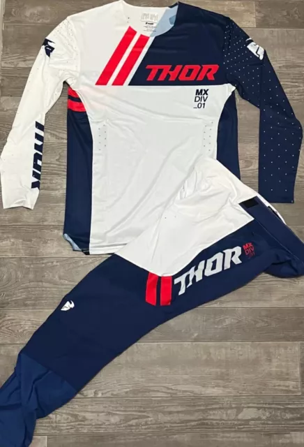 Thor Mx Prime Drive Blue 2024 Motocross Gear Set Jersey Pants Combo Offroad