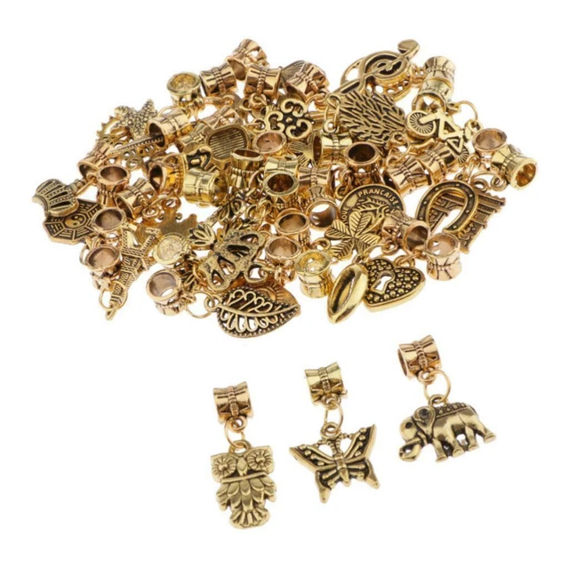 3X Lot 40x Mixed Golden Charms Beads Loose for DIY Collier Bijoux Résultats 3