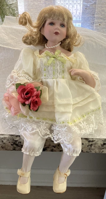 Heritage Signature Collection Petula Porcelain Doll Shelf Sitter designed To Sit