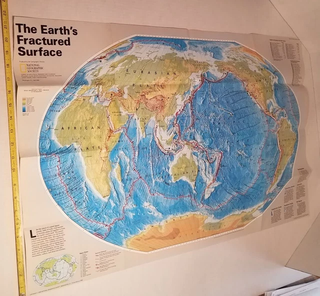 THE EARTH'S FRACTURED SURFACE EARTHQUAKE FAULTS MAP National Geographic ...