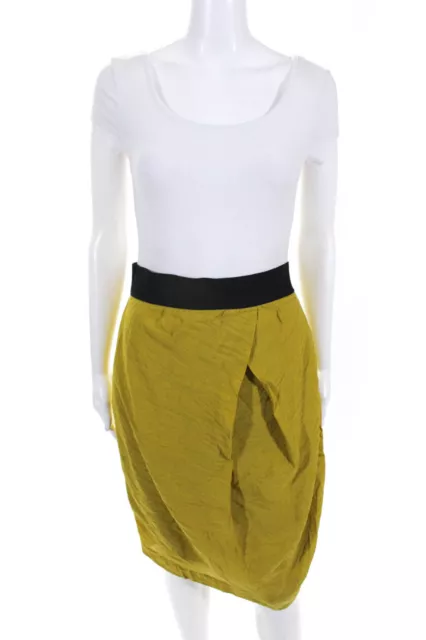 Elizabeth and James Womens Blouson Skirt Dark Yellow Size Extra Small
