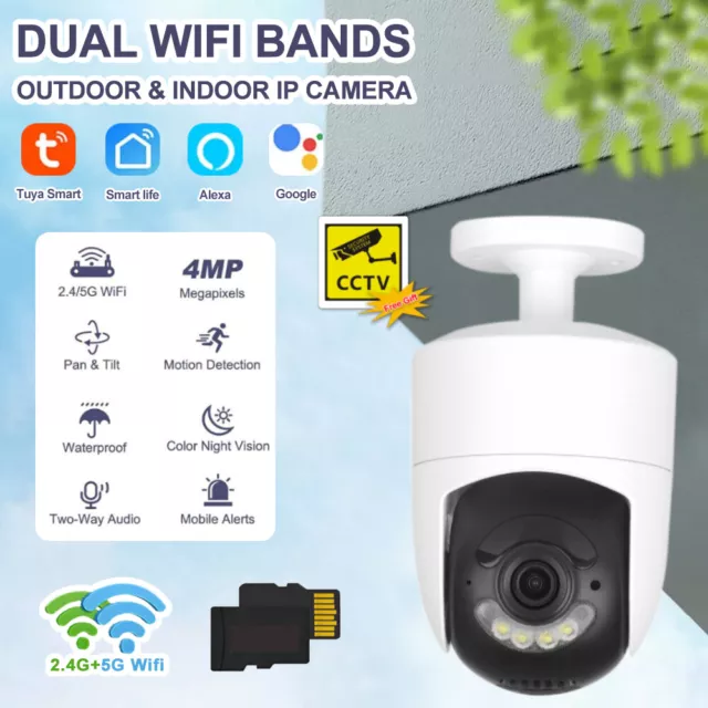 Tuya 4MP 4K 5G WIFI IP Kamera Wireless Outdoor CCTV Smart Home Security IR Cam