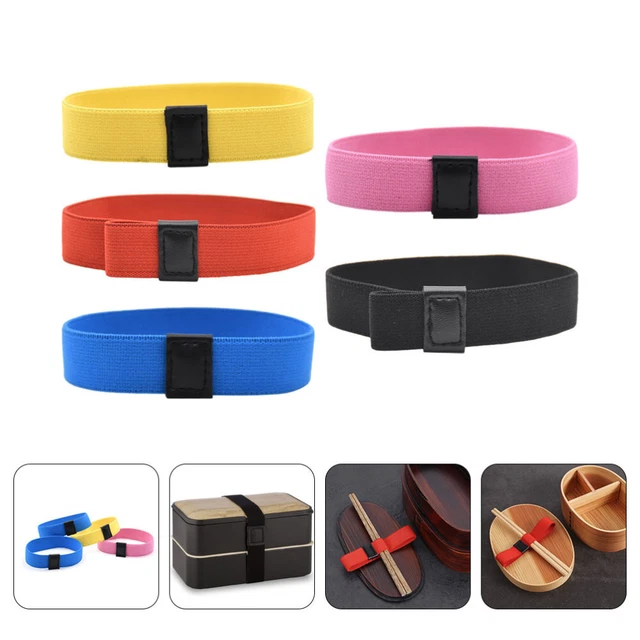5 piezas Simple Color Elástico Bento Caja Portador que El Contenedor De Carga