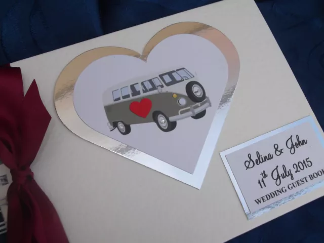 Camper van Wedding Guest Book PERSONALISED Engagement / Party Guest Book/*BOXED*