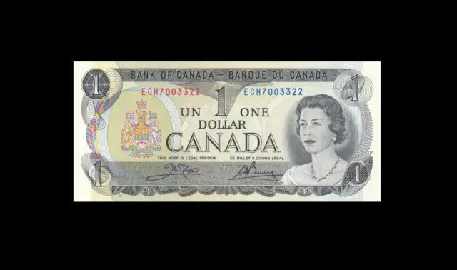 1973 BANK OF CANADA QEII $1 **Crow & Bouey** "ECH" (( GEM UNC ))