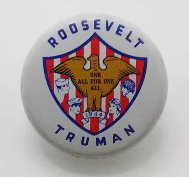 Vintage Presidential Campaign Button: Roosevelt & Truman- 1944 Election