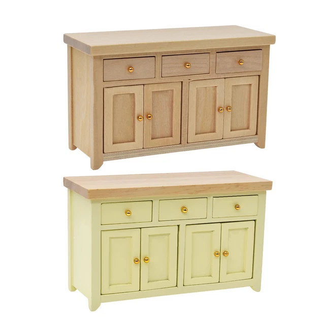 Atyhao Armoire de maison de poupée (Double Drawer Cabinet)1:12
