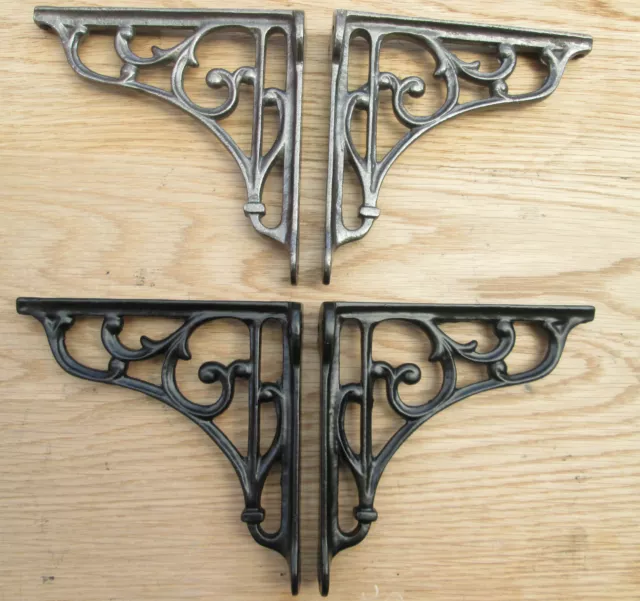 PAIR of Cast Iron Decorative Scroll Shelf Support Book Toilet Cistern Bracket