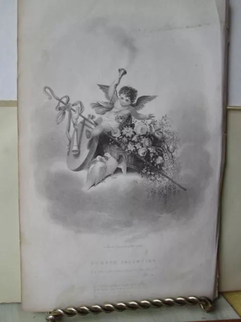 Vintage Print,GODEYS VALENTINE,Godeys Ladys Book,1849