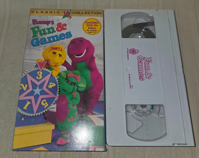 BARNEY - BARNEYS Fun and Games VHS Tape 1996 Classic Collection Cartoon ...