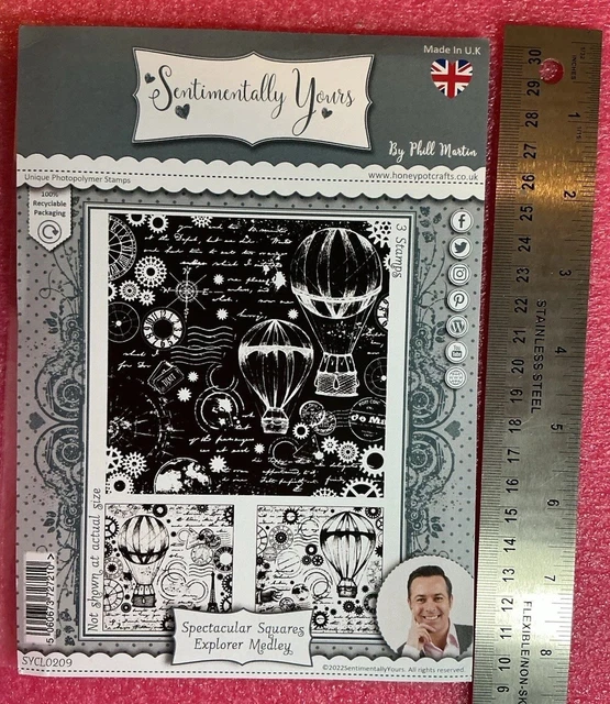 PHIL MARTIN PHOTOPOLYMER Stamp Sheet ‘Spectacular Squares Explorer ...